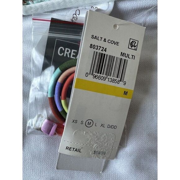 Salt Cove Cabana Smocked Bandeau Bikini Multicolor Striped Medium NWT - Picture 9 of 9